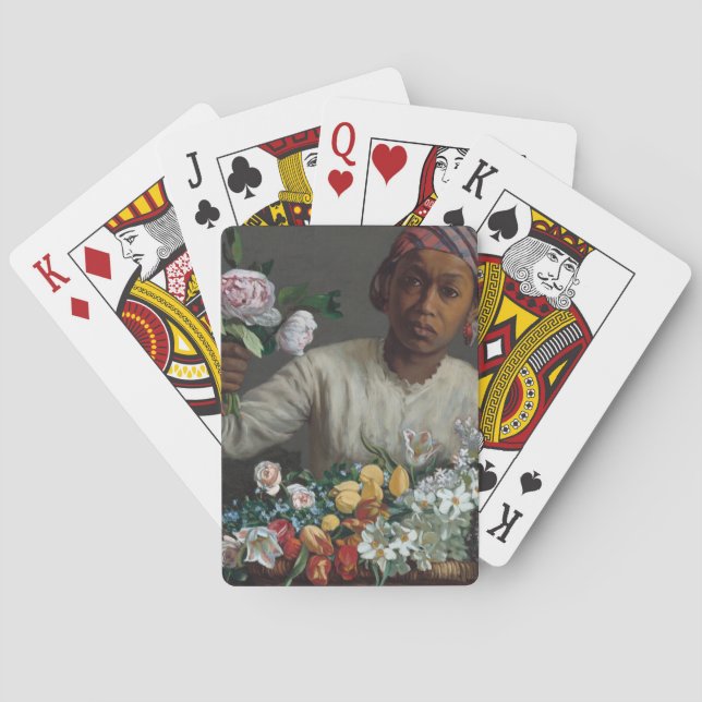 Jeu De Cartes Jeune femme avec des pivoines | Fré dé ric Bazil (dos)