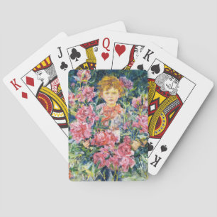 Jeu De Cartes Jeune garçon aux fleurs de pivoine rouge (par Robe