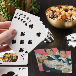 Jeu De Cartes Jeunes mariés de mariage vintage, mari portant la