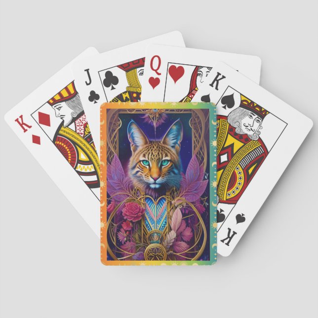 Jeu De Cartes Jeux d'art majestic Lynx Illustré Esprit animal (dos)