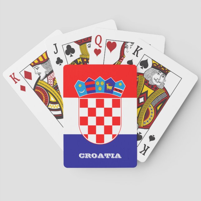 Jeu De Cartes Jeux Drapeau Croate, Croatie Jouer des cartes (dos)