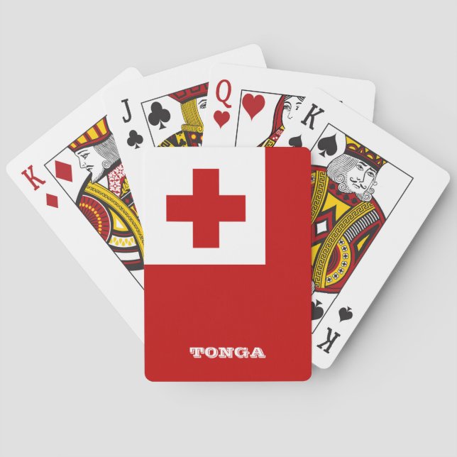 Jeu De Cartes Jeux Drapeaux Tongans, Tonga Jouer aux cartes (dos)