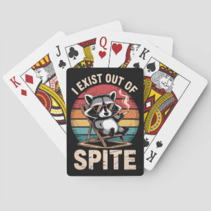 Jeu De Cartes J'Existe De Spite Funny Raccoon Vintage
