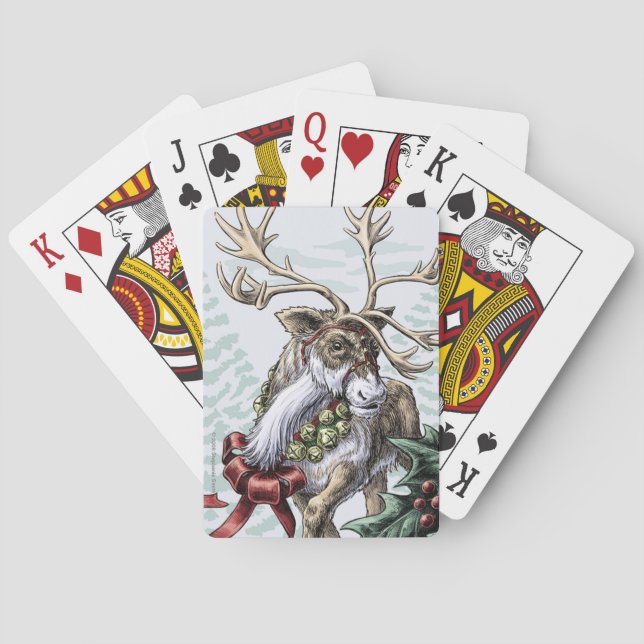 Jeu De Cartes "Jingle Bells" Christmas Holiday Reindeer Art (dos)