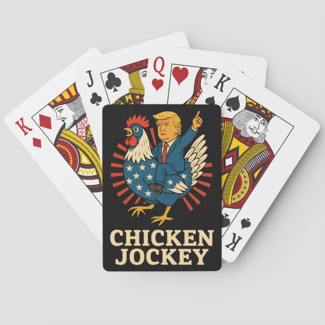 Jeu De Cartes Jockey de poulet Trump Mème amusant (dos)