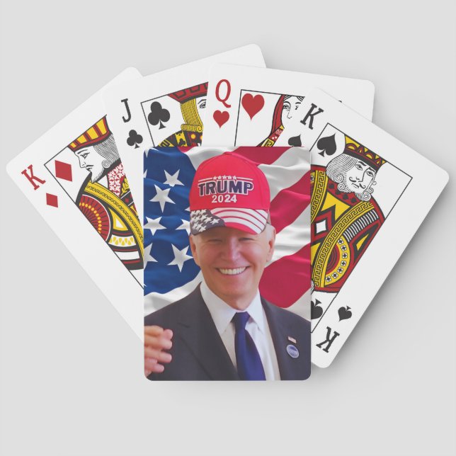 Jeu De Cartes Joe biden Portant un Casquette Trump (dos)