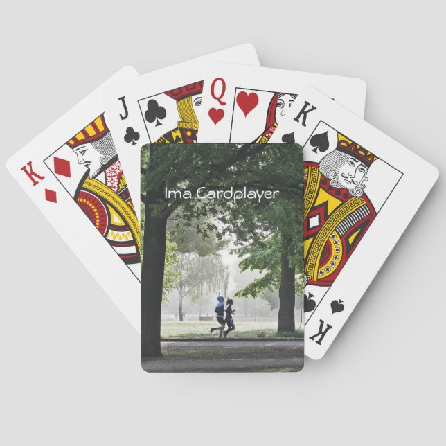 Jeu De Cartes Jogging et de sport de course, parc en bois Person (dos)