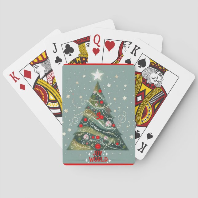 Jeu De Cartes Joie au monde sapin de Noël (dos)