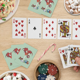 Jeu De Cartes Joie de Noël Fête Rouge Cocktail Dragon de Fête