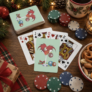 Jeu De Cartes Joie de Noël Fête Rouge Cocktail Dragon de Fête