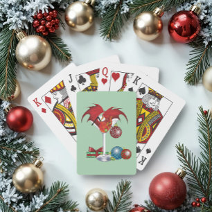 Jeu De Cartes Joie de Noël Fête Rouge Cocktail Dragon de Fête