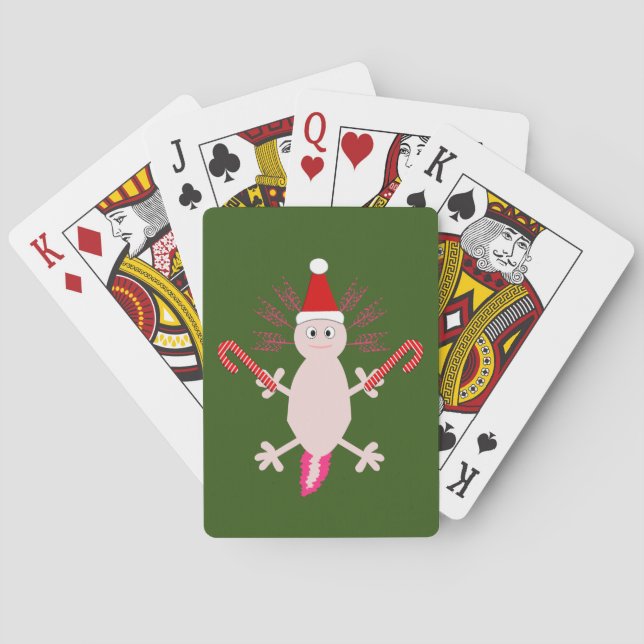 Jeu De Cartes Joli Axolotl de Noël (dos)