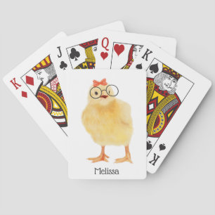 Jeu De Cartes Joli Bébé Chick avec lunettes