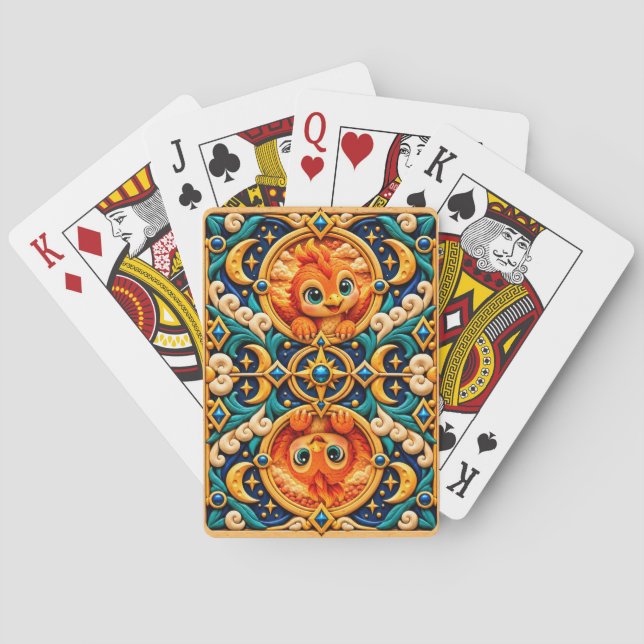 Jeu De Cartes Joli bébé phénix, mythique (dos)