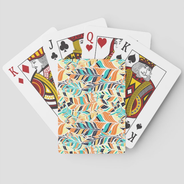Jeu De Cartes Joli boho coloré feuille motif (dos)