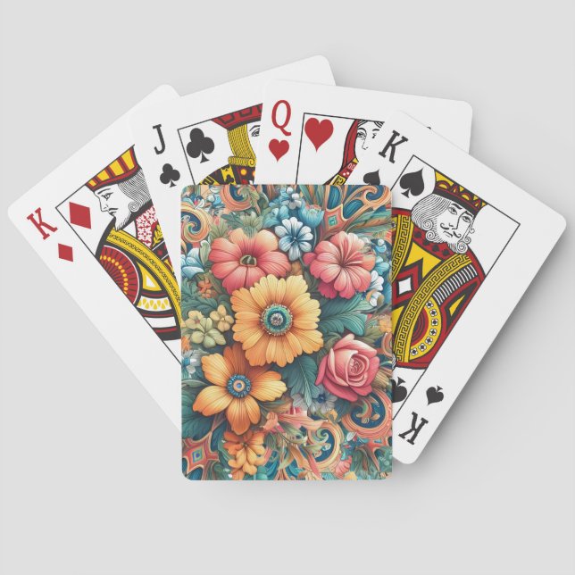 Jeu De Cartes Joli Bouquet de Fleurs (dos)