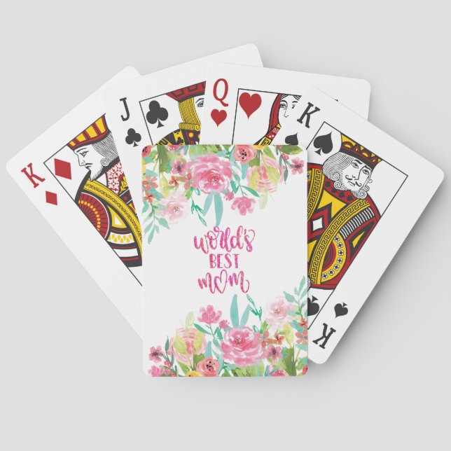 Jeu De Cartes Joli cadeau Floral World du meilleur cadeau maman (dos)