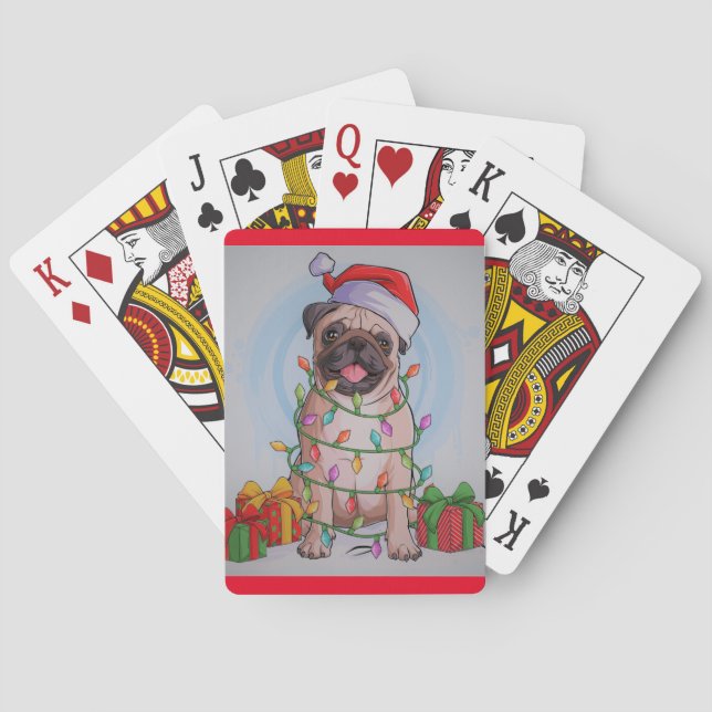 Jeu De Cartes Joli Carlin de Noël Chien Tumbler Thermal Vélo Pla (dos)
