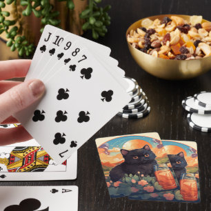Jeu De Cartes Joli chat noir jouant aux cartes