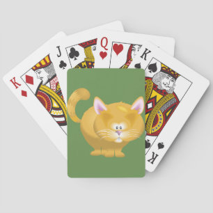 Jeu De Cartes Joli chat roux rond et tigré