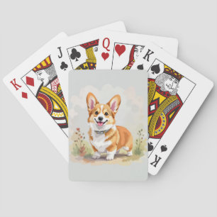 Jeu De Cartes Joli chien Pembroke Welsh Corgi rouge