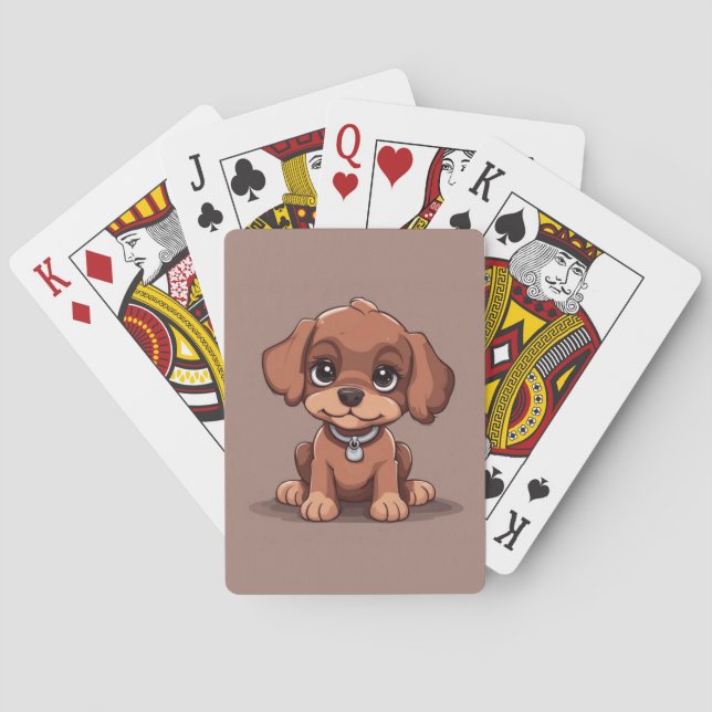 Jeu De Cartes Joli chiot brun (dos)