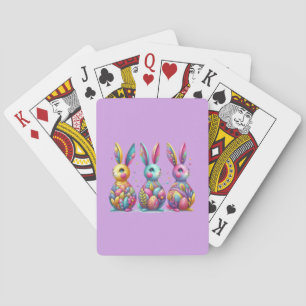 Jeu De Cartes Joli, coloré 3 lapin de Pâques