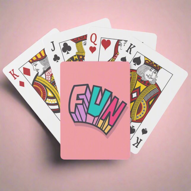Jeu De Cartes Joli Cool Coloré "Fun" Jeux rose (Créateur téléchargé)