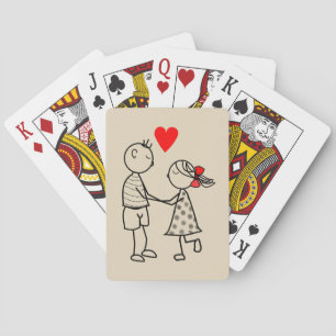 Jeu De Cartes Joli Couple Jouant aux Cartes