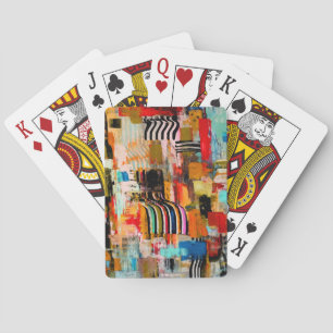Jeu De Cartes Joli coussin décoratif avec peinture abstraite col