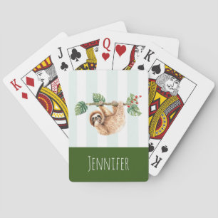 Jeu De Cartes Joli fentes accroché à l'aquarelle vers le bas