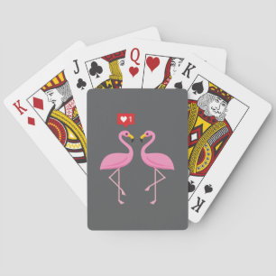 Jeu De Cartes Joli Flamant Rose Comme Un Coeur Pastel