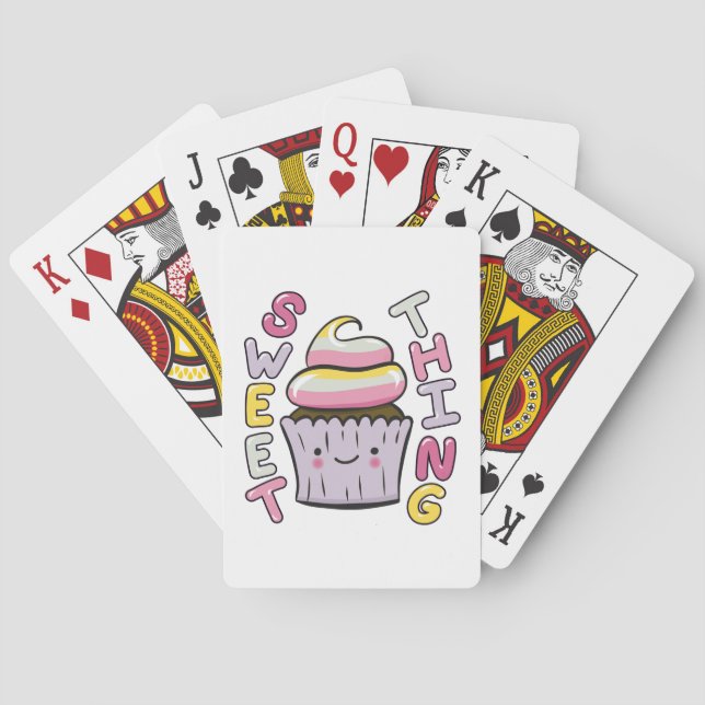 Jeu De Cartes Joli gâteau kawaii avec texte (dos)