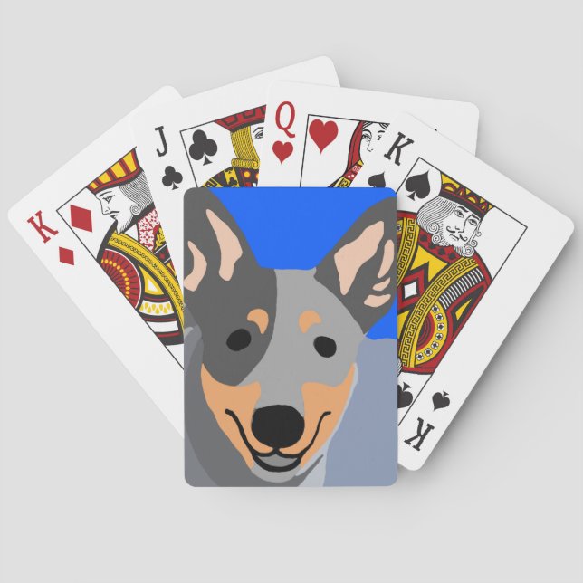 Jeu De Cartes Joli hélier bleu jouant aux cartes (dos)