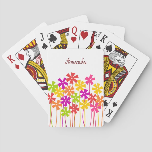 Jeu De Cartes Joli jardin fleuri coloré (dos)