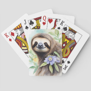 Jeu De Cartes Joli joli Sloth Aquarelle peinture