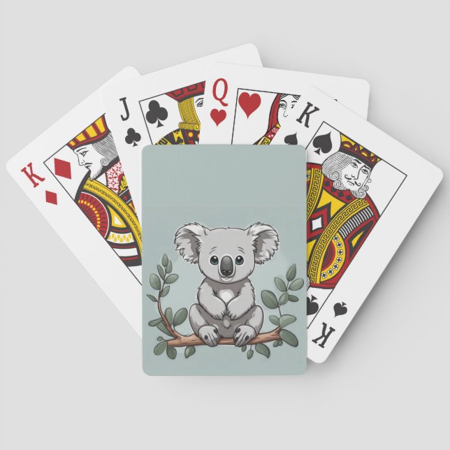 Jeu De Cartes Joli koala sur fond sarcelle (dos)