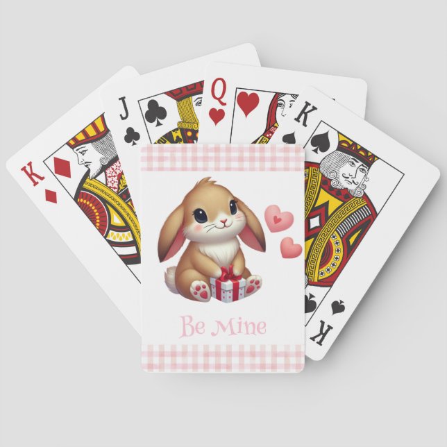 Jeu De Cartes Joli lapin de la Saint-Valentin  (dos)