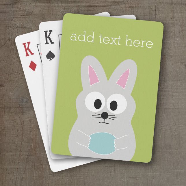 Jeu De Cartes Joli lapin de Pâques avec oeuf et nom personnalisé (Personalized Playing Cards )