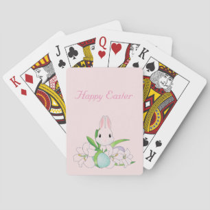 Jeu De Cartes Joli lapin de Pâques rose