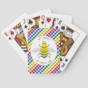 Jeu De Cartes Joli LGBT Fier Arc-en-ciel Abeille et Fleurs
