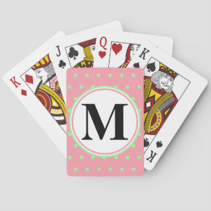 Jeu De Cartes Joli Monogramme rose Pois