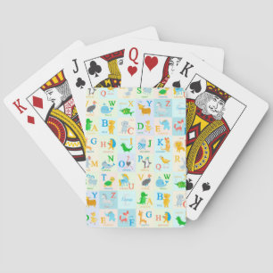 Jeu De Cartes Joli Motif ABC Animal Alphabet avec prénom