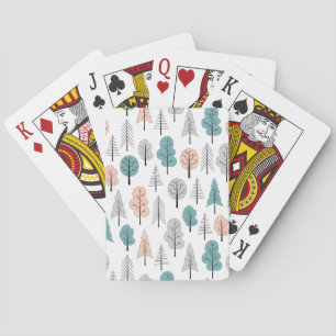 Jeu De Cartes Joli Motif de forêt de gribouillis