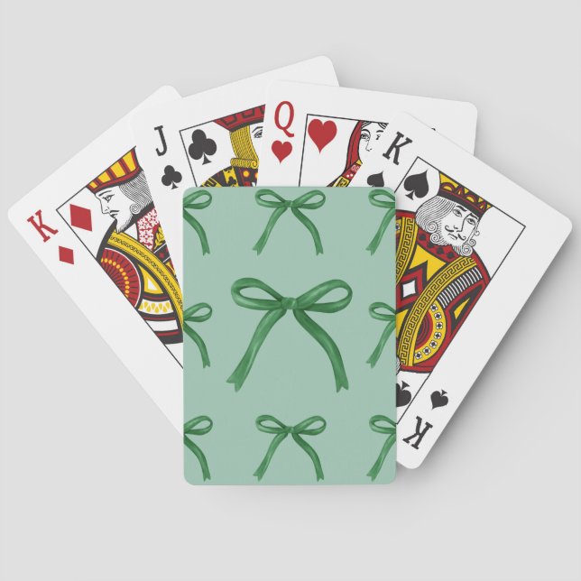 Jeu De Cartes Joli motif de nœud vert élégant (dos)
