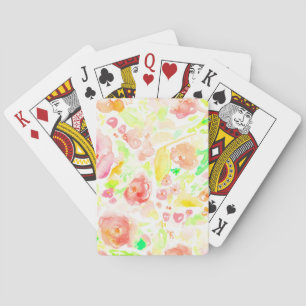 Jeu De Cartes Joli motif floral aquarelle coloré