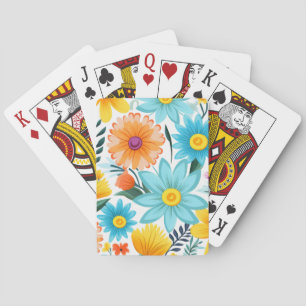 Jeu De Cartes Joli motif floral blanc féminin
