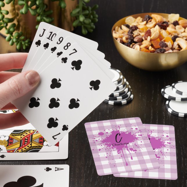 Jeu De Cartes Joli motif gingham violet pastel (In Situ)