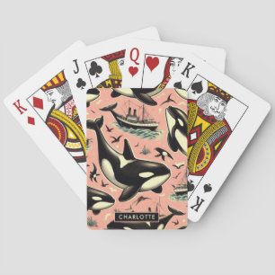Jeu De Cartes Joli Motif Orca Vintage