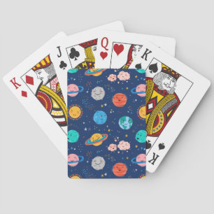 Jeu De Cartes Joli Motif Planète Souriante